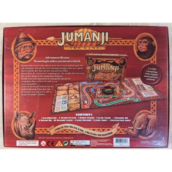 Jumanji The Game Board Game 2018 Cardinal Spin Master 070721  Jumanji 2018 Board Game